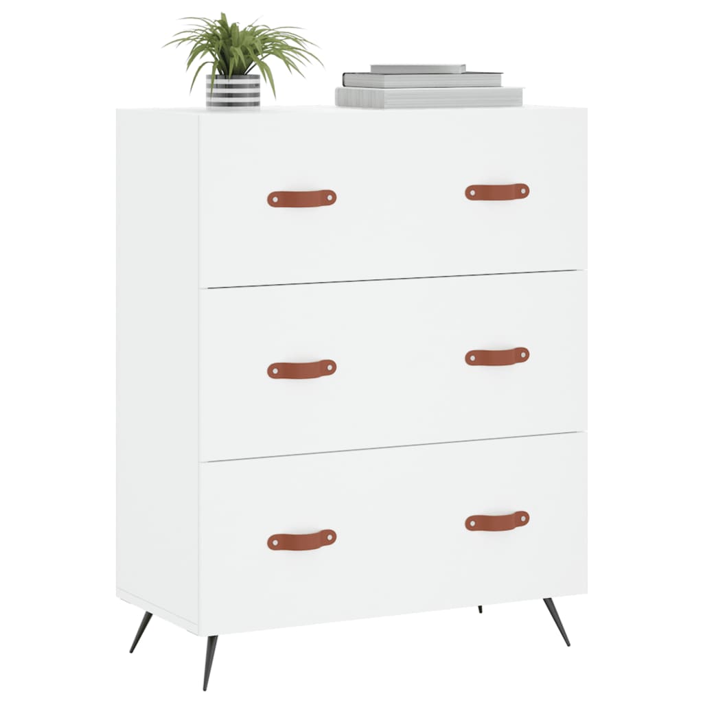vidaXL Chest of Drawers White 69.5x34x90 cm Engineered Wood 3