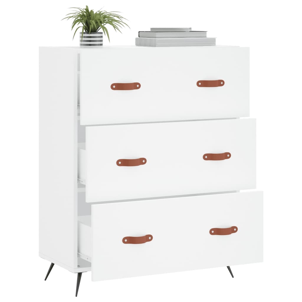 vidaXL Chest of Drawers White 69.5x34x90 cm Engineered Wood 4