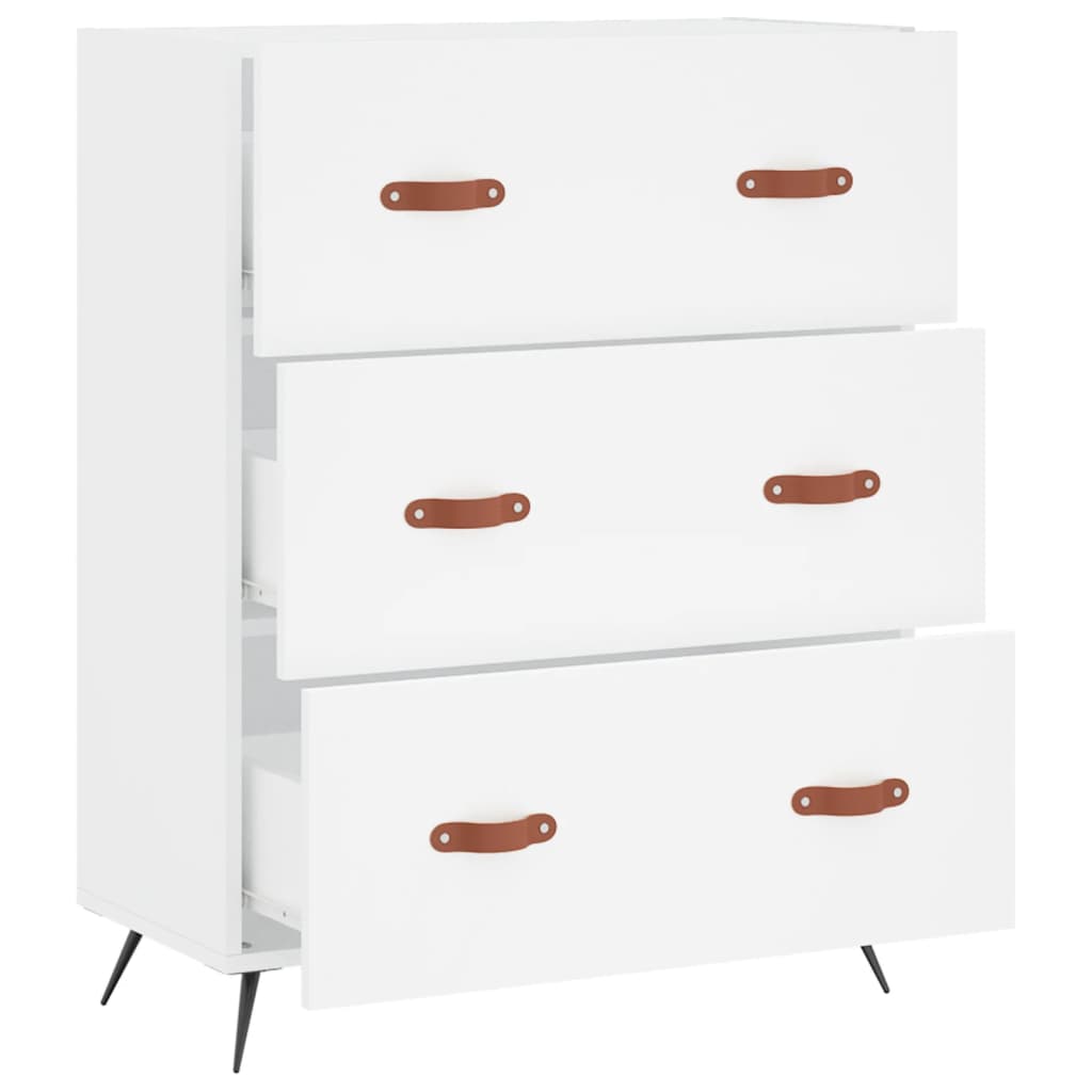 vidaXL Chest of Drawers White 69.5x34x90 cm Engineered Wood 6