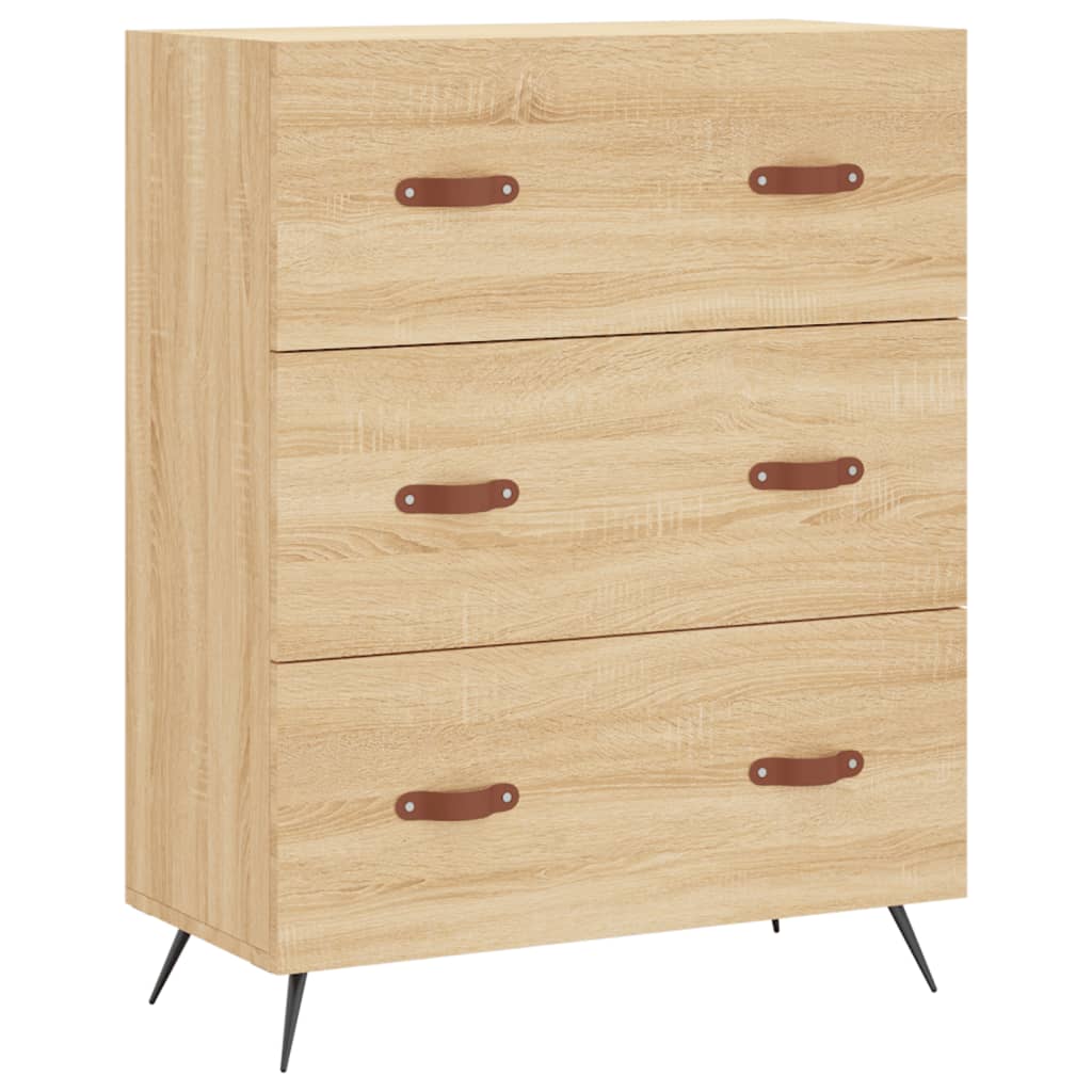 vidaXL Chest of Drawers Sonoma Oak 69.5x34x90 cm Engineered Wood 2