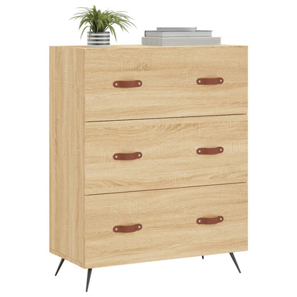vidaXL Chest of Drawers Sonoma Oak 69.5x34x90 cm Engineered Wood 3