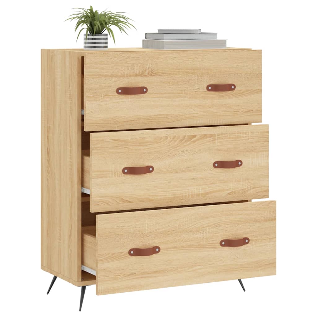 vidaXL Chest of Drawers Sonoma Oak 69.5x34x90 cm Engineered Wood 4