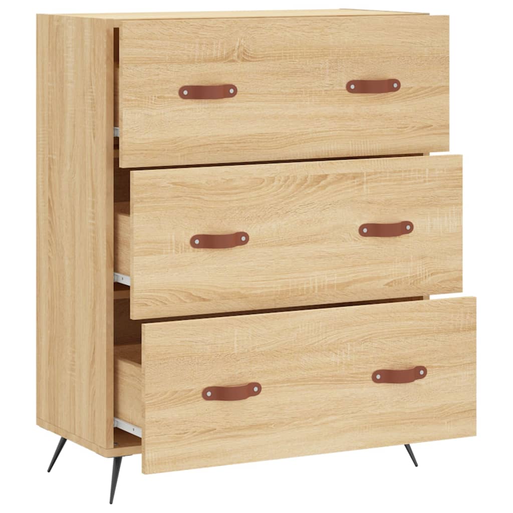 vidaXL Chest of Drawers Sonoma Oak 69.5x34x90 cm Engineered Wood 6