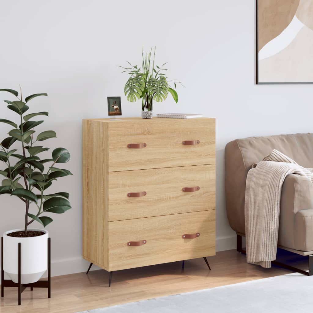 vidaXL Chest of Drawers Sonoma Oak 69.5x34x90 cm Engineered Wood 1