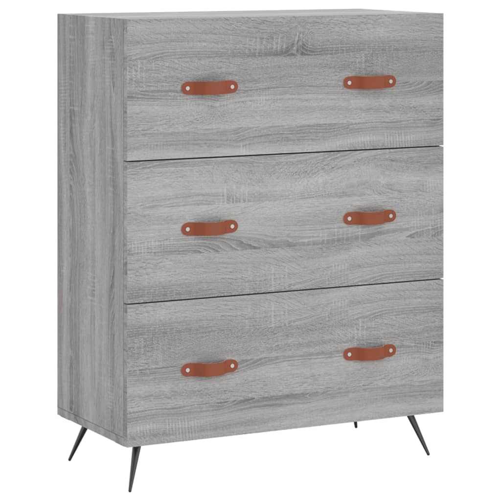 vidaXL Chest of Drawers Grey Sonoma 69.5x34x90 cm Engineered Wood 2