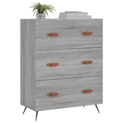vidaXL Chest of Drawers Grey Sonoma 69.5x34x90 cm Engineered Wood 3