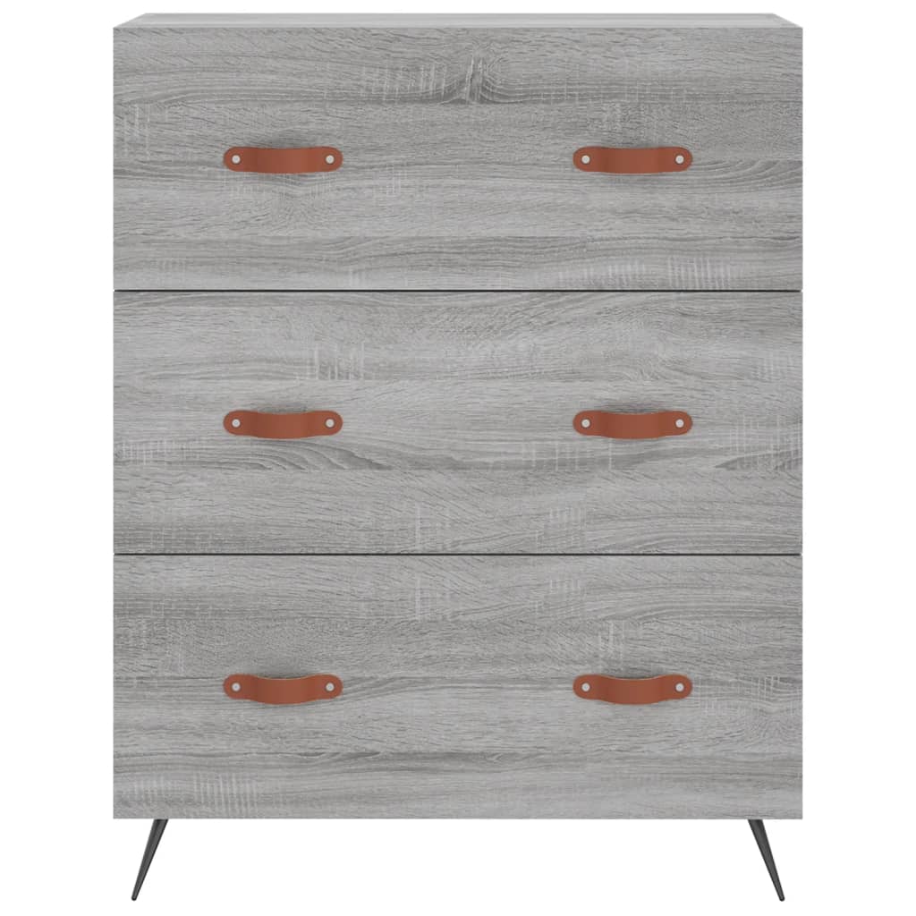 vidaXL Chest of Drawers Grey Sonoma 69.5x34x90 cm Engineered Wood 5