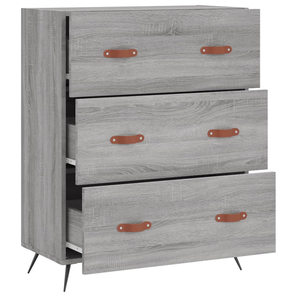 vidaXL Chest of Drawers Grey Sonoma 69.5x34x90 cm Engineered Wood 6