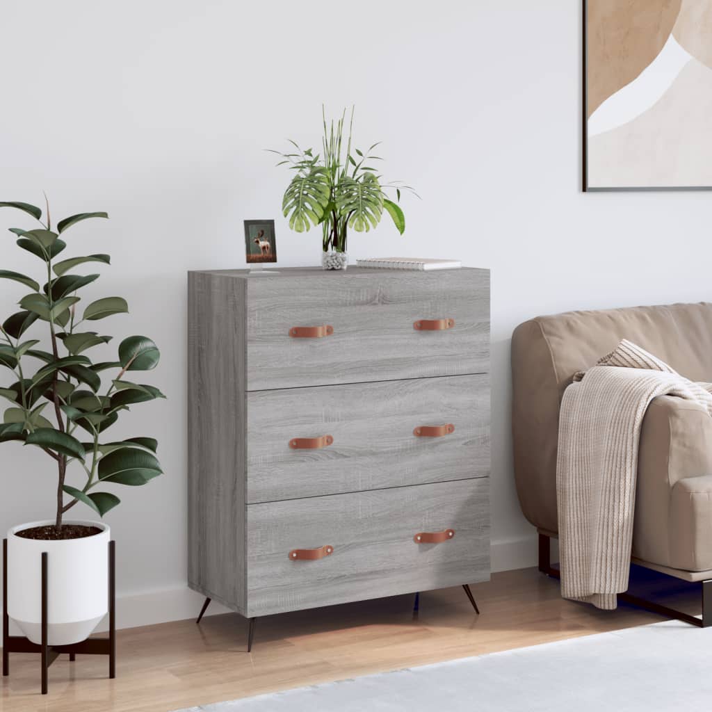 vidaXL Chest of Drawers Grey Sonoma 69.5x34x90 cm Engineered Wood 1
