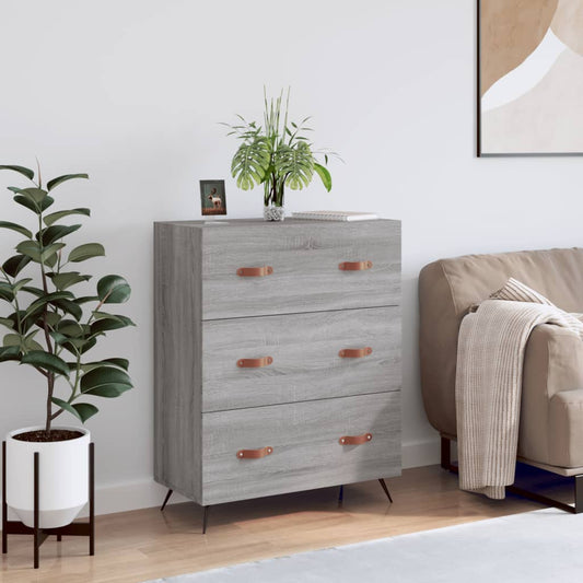 vidaXL Chest of Drawers Grey Sonoma 69.5x34x90 cm Engineered Wood 1