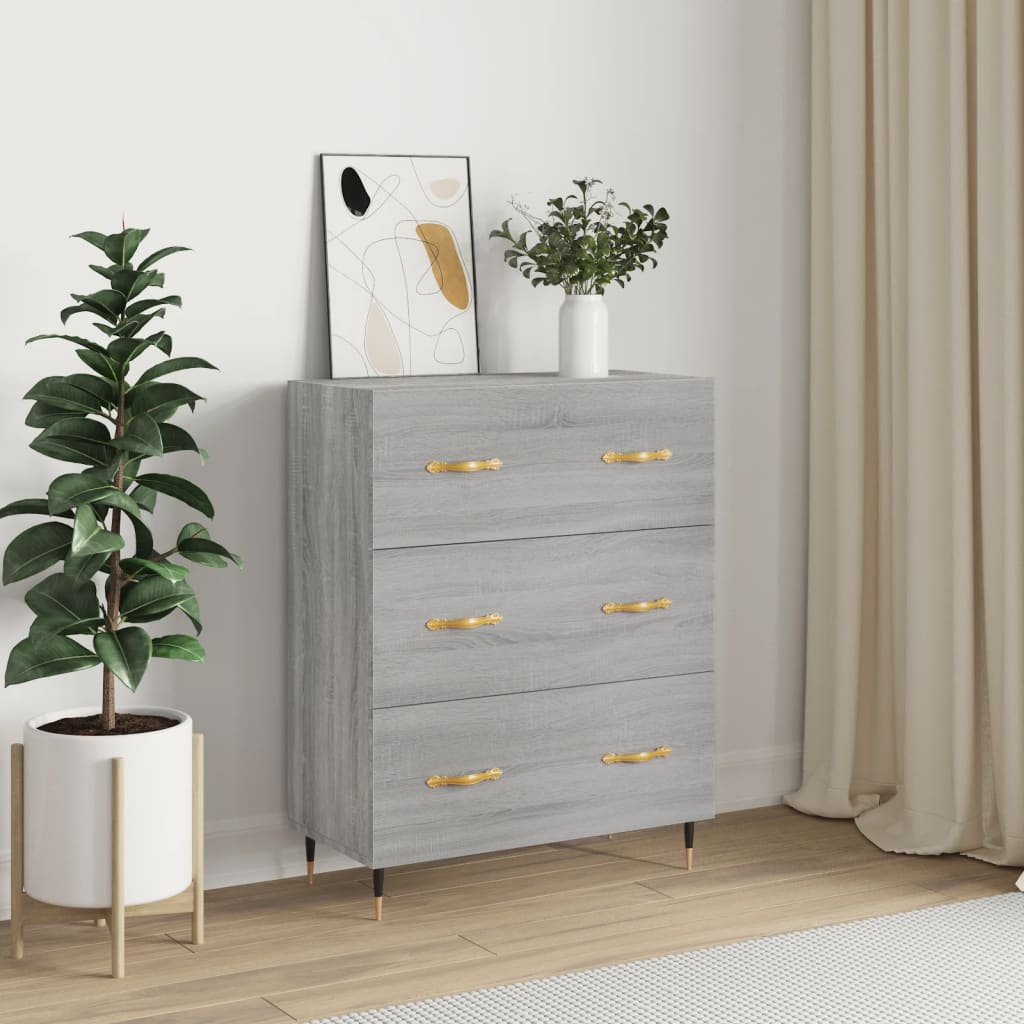 vidaXL Sideboard Grey Sonoma 69.5x34x90 cm Engineered Wood 1