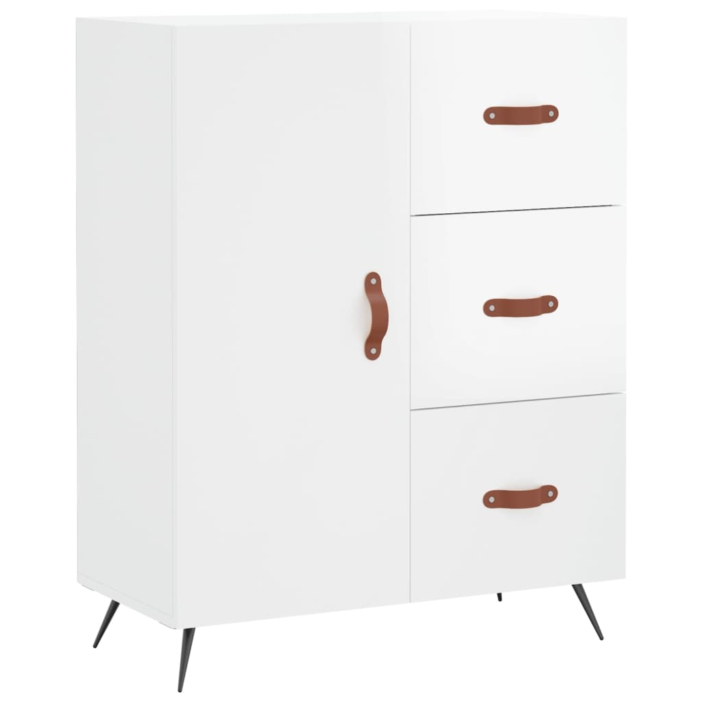 vidaXL Sideboard High Gloss White 69.5x34x90 cm Engineered Wood 2