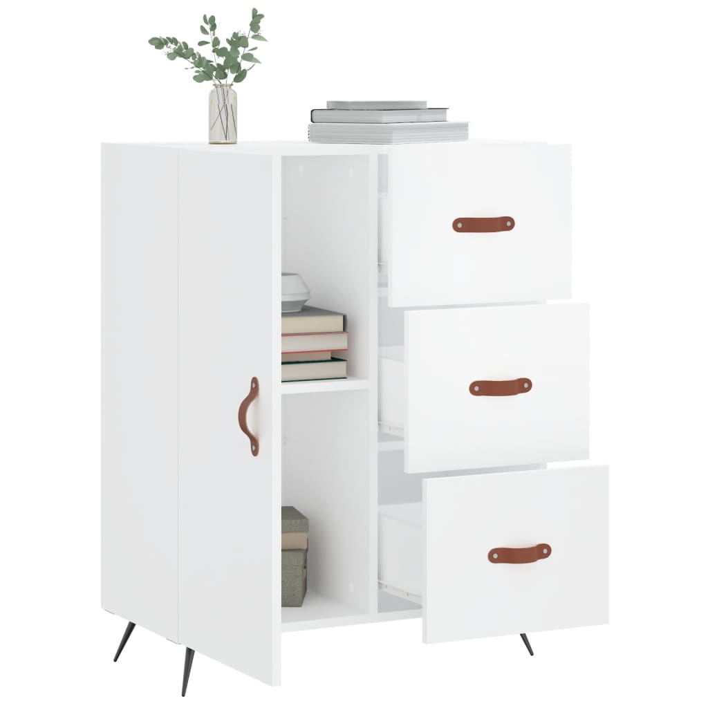 vidaXL Sideboard High Gloss White 69.5x34x90 cm Engineered Wood 4