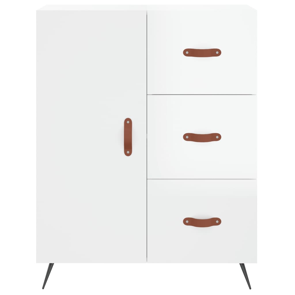 vidaXL Sideboard High Gloss White 69.5x34x90 cm Engineered Wood 5