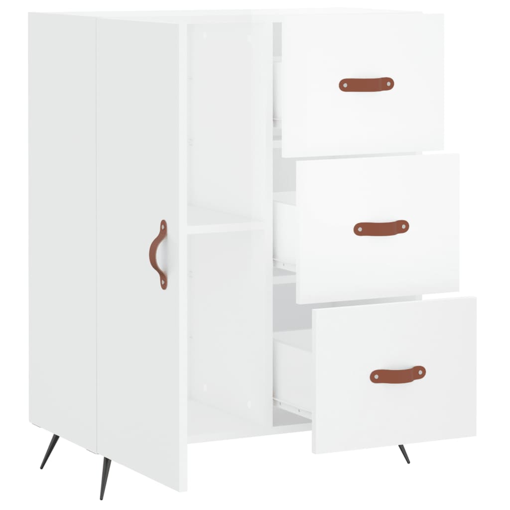 vidaXL Sideboard High Gloss White 69.5x34x90 cm Engineered Wood 6