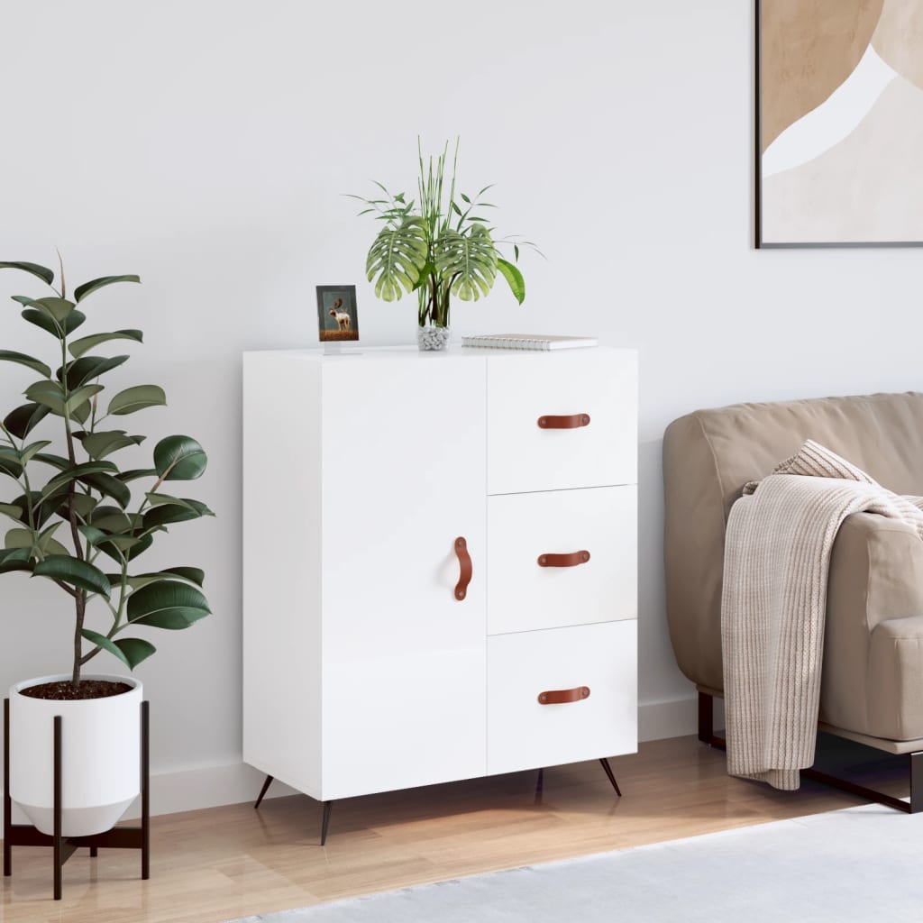 vidaXL Sideboard High Gloss White 69.5x34x90 cm Engineered Wood 1
