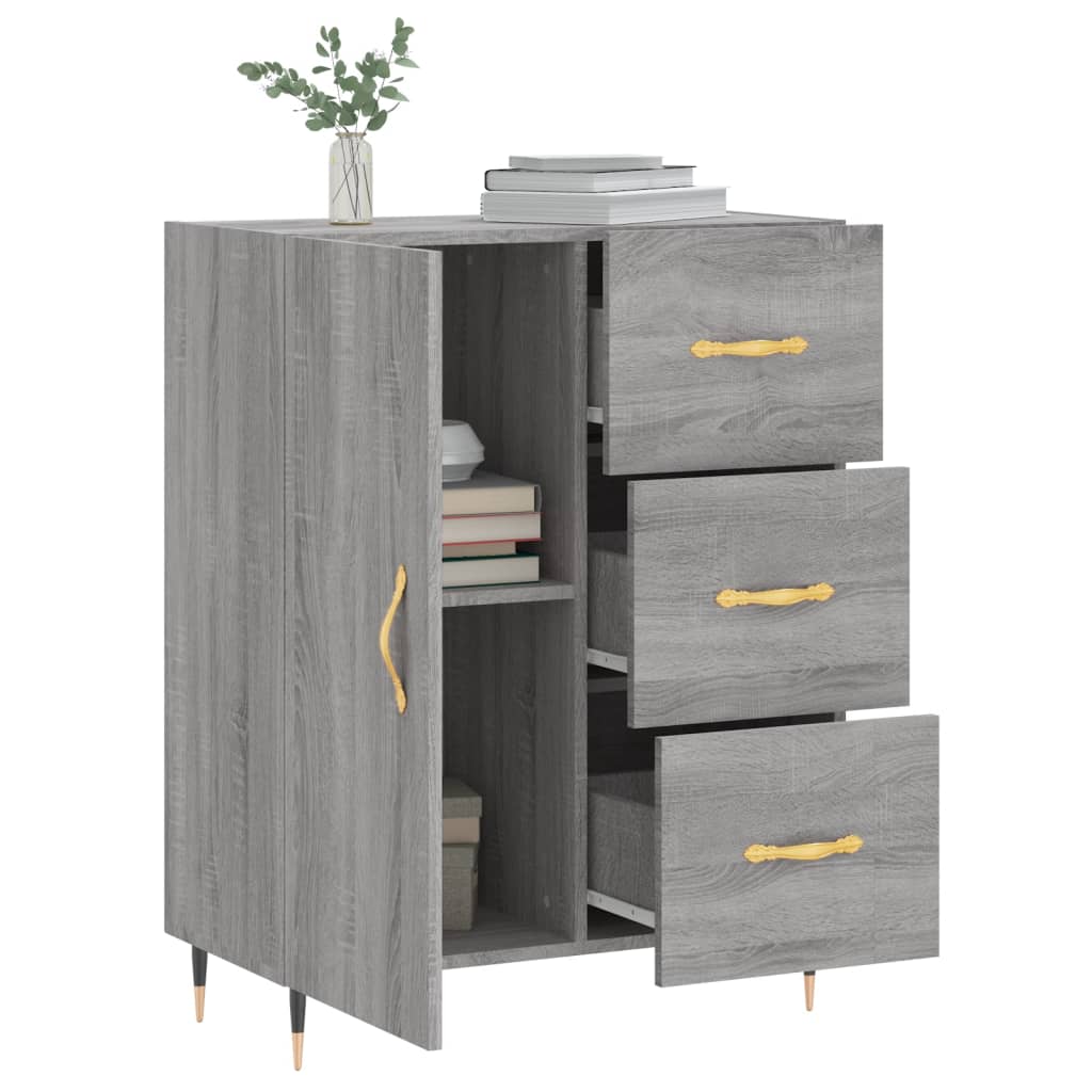 vidaXL Sideboard Grey Sonoma 69.5x34x90 cm Engineered Wood 4
