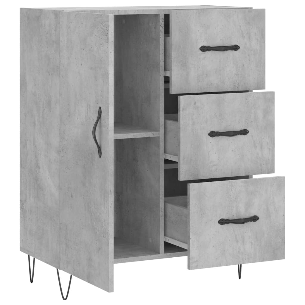 vidaXL Sideboard Concrete Grey 69.5x34x90 cm Engineered Wood 6
