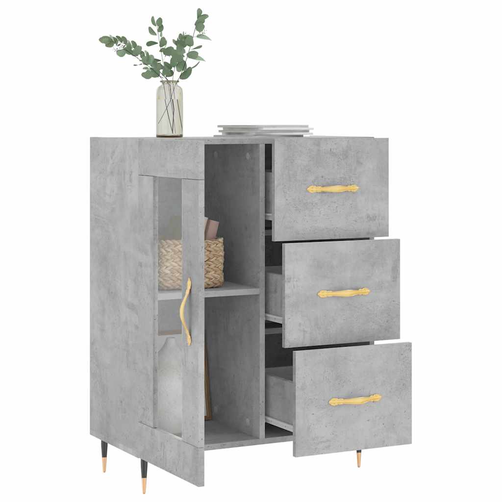 vidaXL Sideboard Concrete Grey 69.5x34x90 cm Engineered Wood 4
