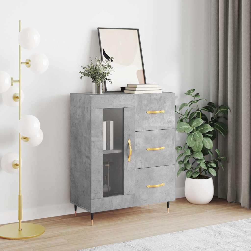 vidaXL Sideboard Concrete Grey 69.5x34x90 cm Engineered Wood 1