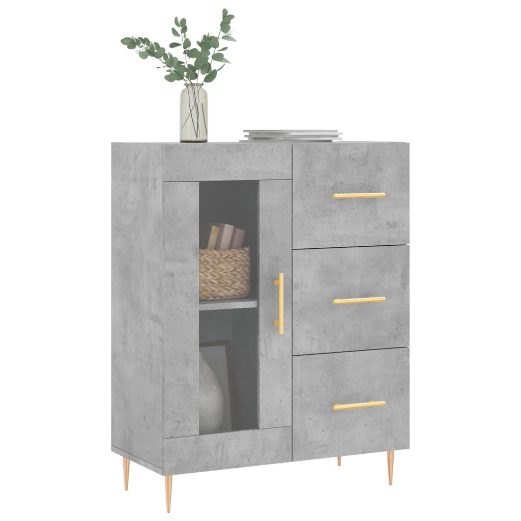 vidaXL Sideboard Concrete Grey 69.5x34x90 cm Engineered Wood 3