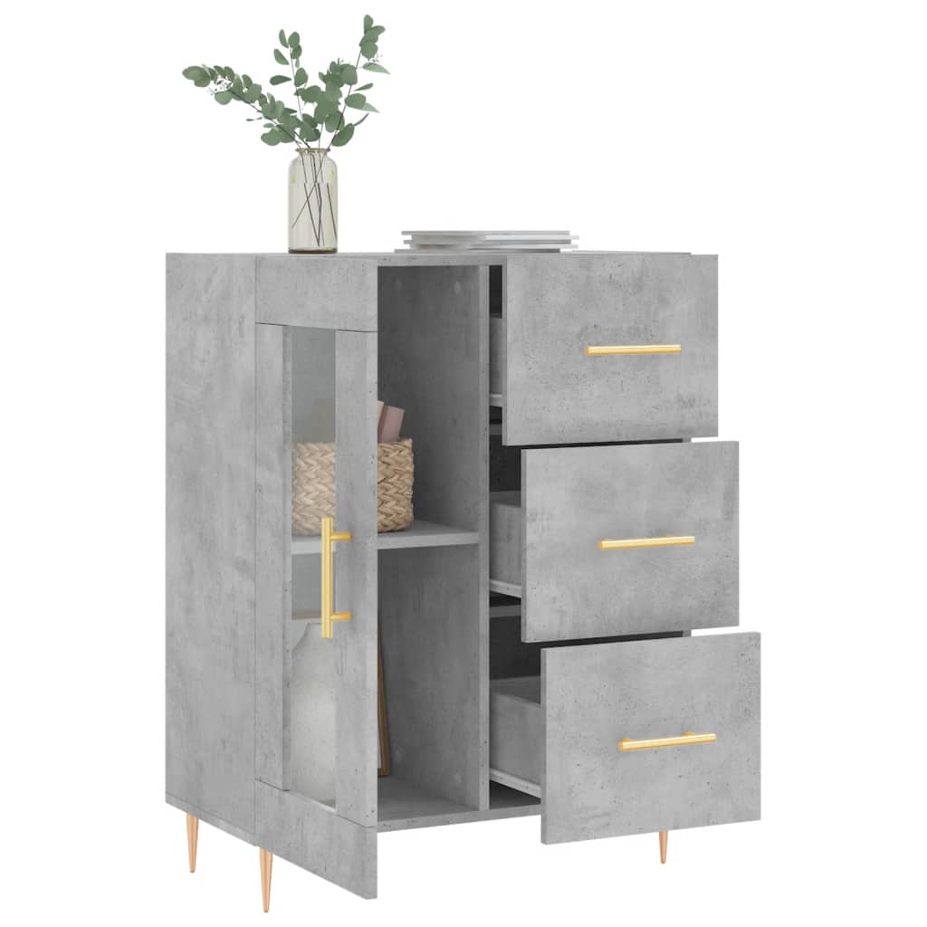 vidaXL Sideboard Concrete Grey 69.5x34x90 cm Engineered Wood 4