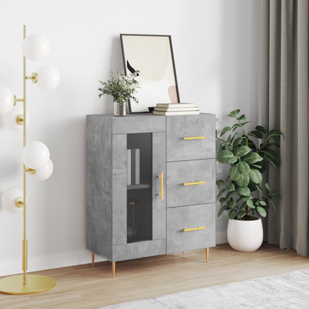 vidaXL Sideboard Concrete Grey 69.5x34x90 cm Engineered Wood 1