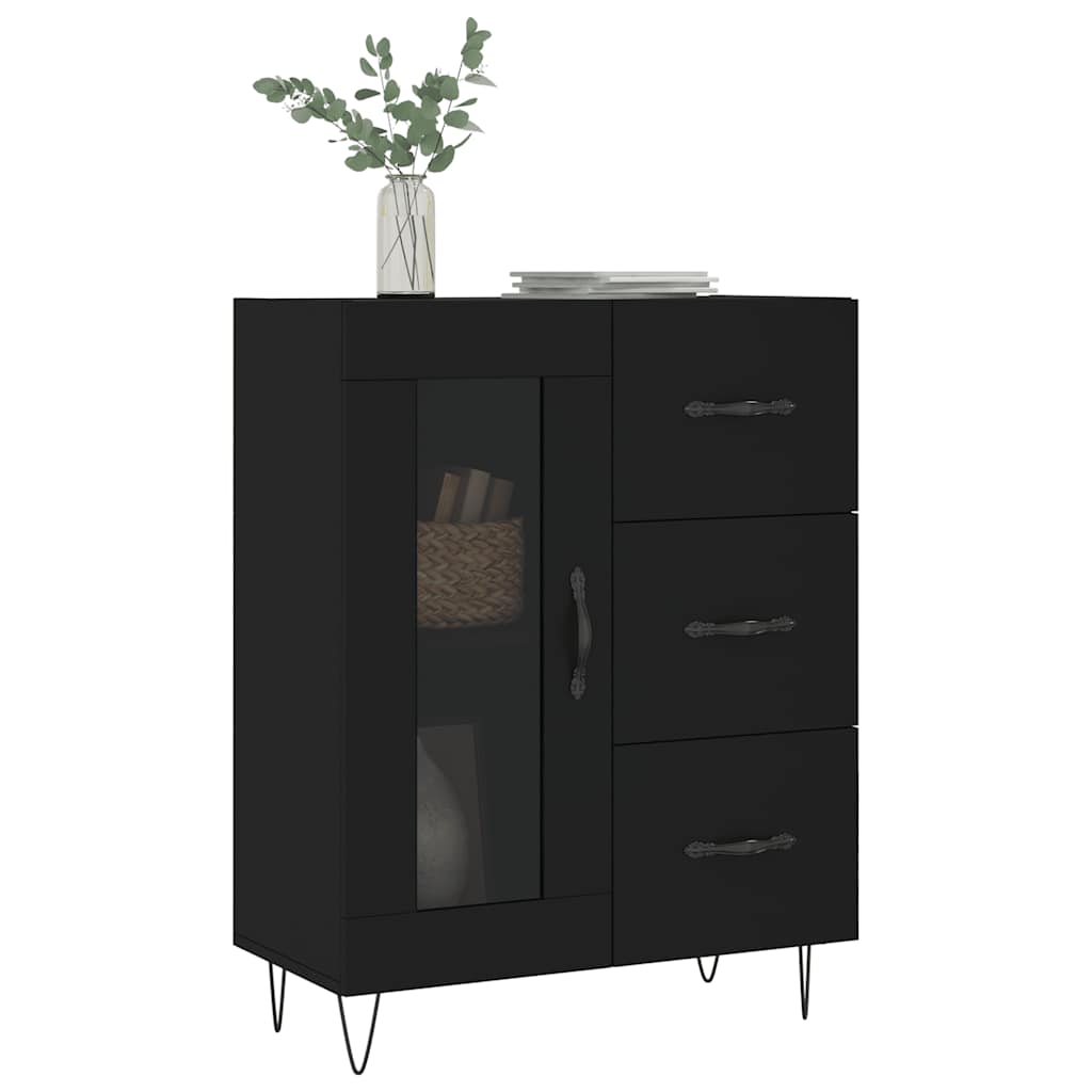 vidaXL Sideboard Black 69.5x34x90 cm Engineered Wood 3
