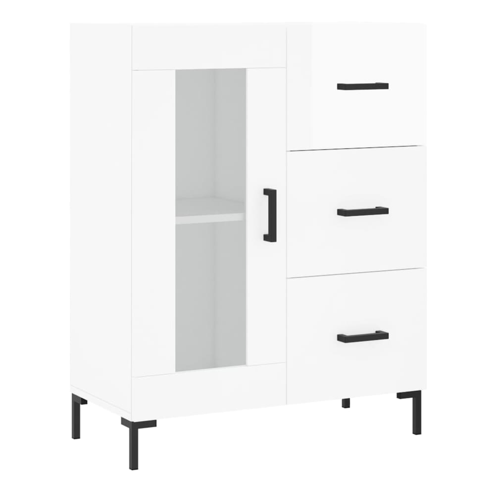 Sideboard 69,5x34x90 cm Engineered Wood High gloss white