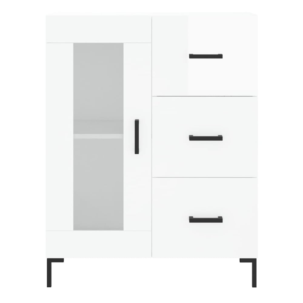 Sideboard 69,5x34x90 cm Engineered Wood High gloss white