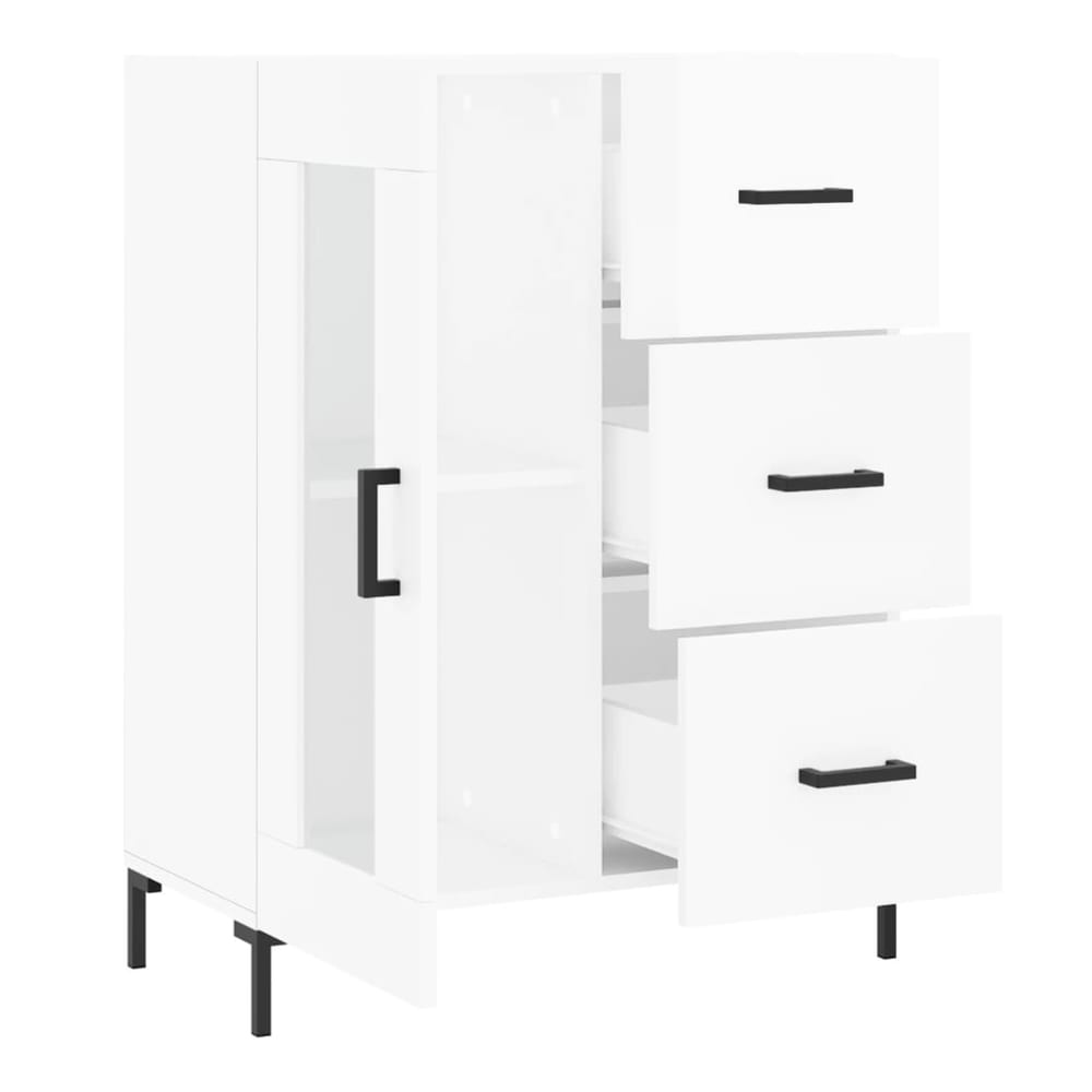 Sideboard 69,5x34x90 cm Engineered Wood High gloss white