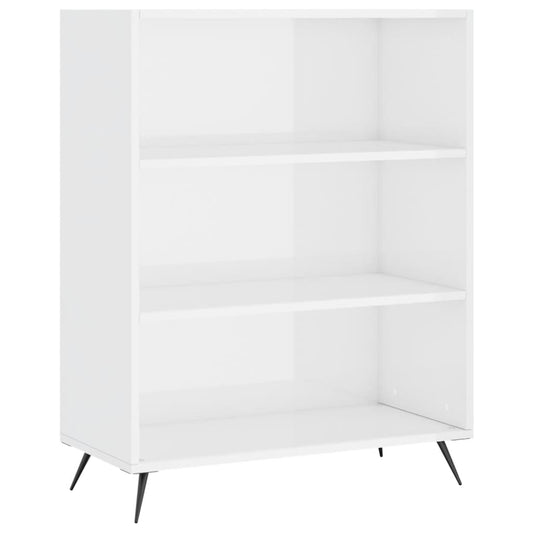 vidaXL Bookcase High Gloss White 69.5x32.5x90 cm Engineered Wood 2