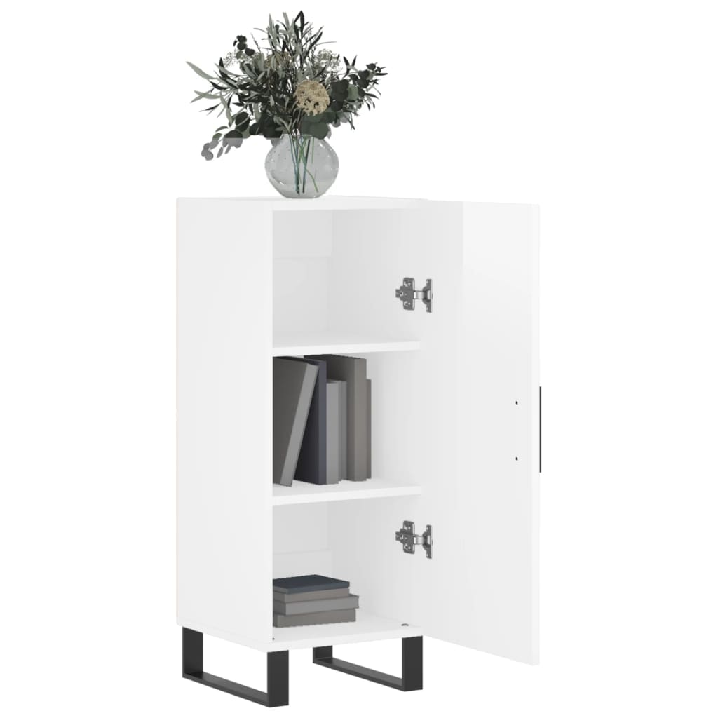 vidaXL Sideboard High Gloss White 34.5x34x90 cm Engineered Wood 4