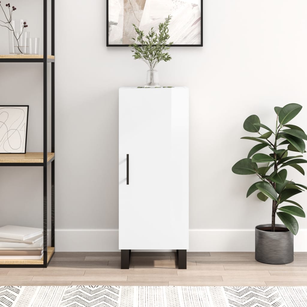 vidaXL Sideboard High Gloss White 34.5x34x90 cm Engineered Wood 1
