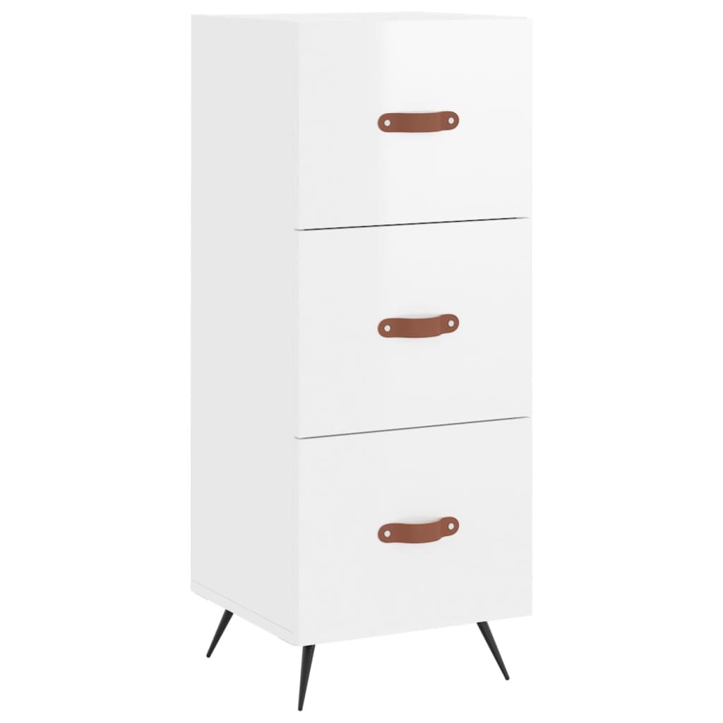 vidaXL Sideboard High Gloss White 34.5x34x90 cm Engineered Wood 2
