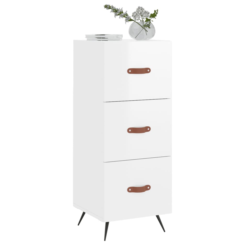 vidaXL Sideboard High Gloss White 34.5x34x90 cm Engineered Wood 3