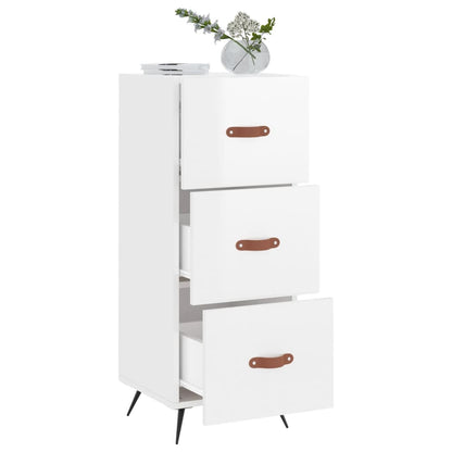vidaXL Sideboard High Gloss White 34.5x34x90 cm Engineered Wood 4