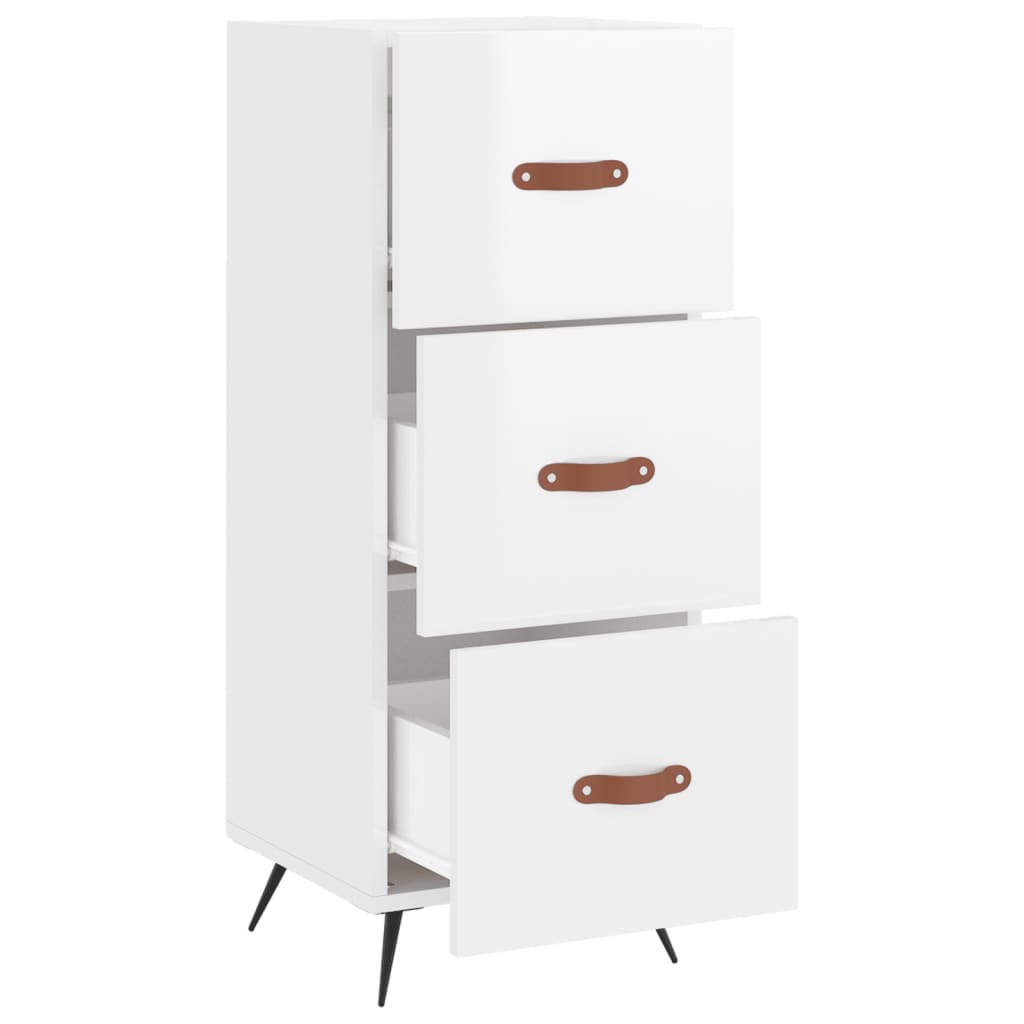 vidaXL Sideboard High Gloss White 34.5x34x90 cm Engineered Wood 5