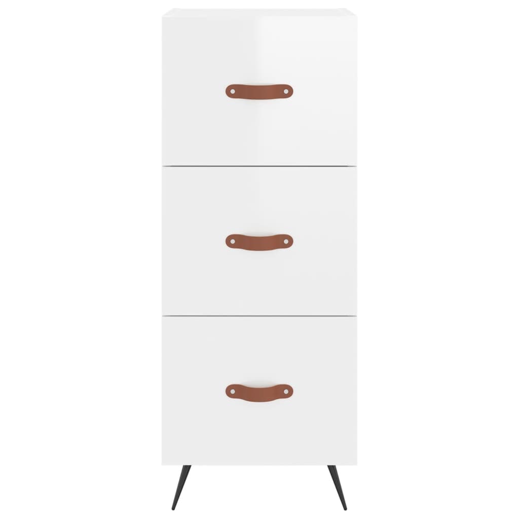 vidaXL Sideboard High Gloss White 34.5x34x90 cm Engineered Wood 6