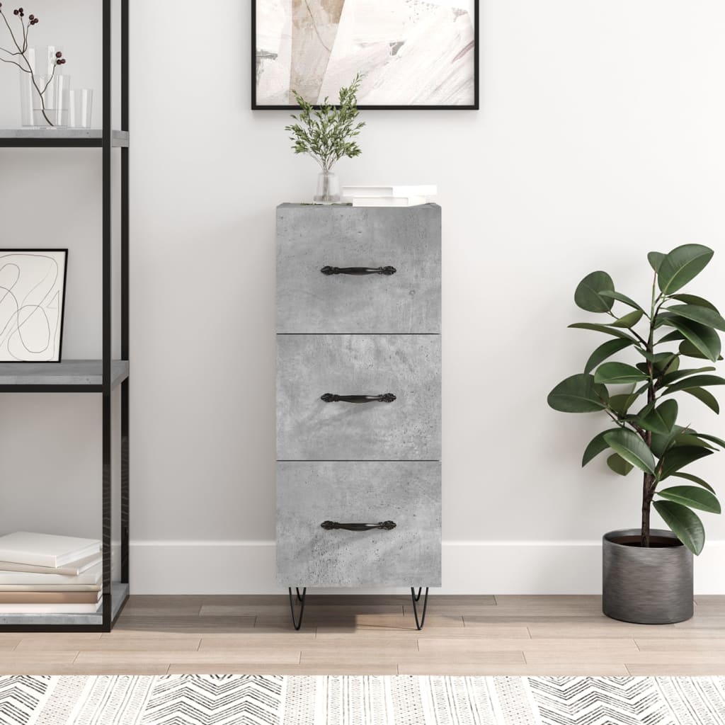 vidaXL Sideboard Concrete Grey 34.5x34x90 cm Engineered Wood 1