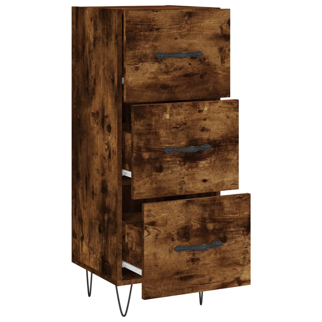 vidaXL Sideboard Smoked Oak 34.5x34x90 cm Engineered Wood 5