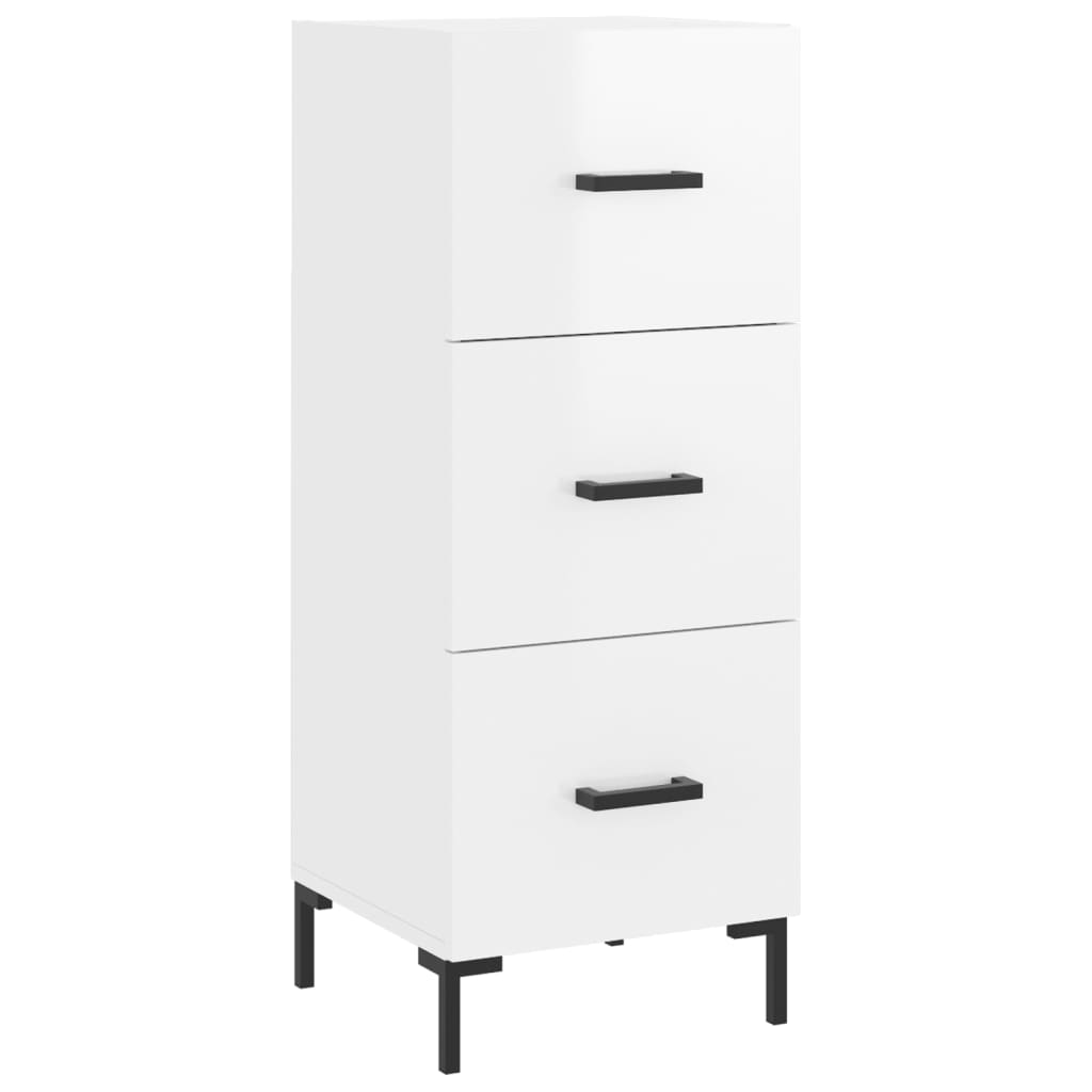vidaXL Sideboard High Gloss White 34.5x34x90 cm Engineered Wood 2