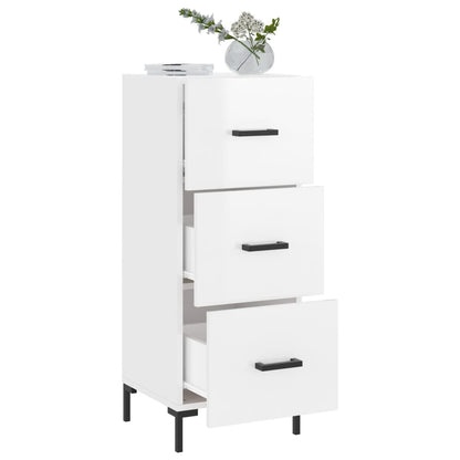 vidaXL Sideboard High Gloss White 34.5x34x90 cm Engineered Wood 4