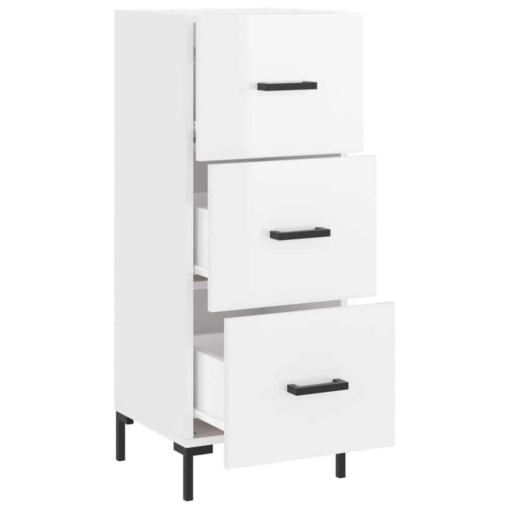 vidaXL Sideboard High Gloss White 34.5x34x90 cm Engineered Wood 5