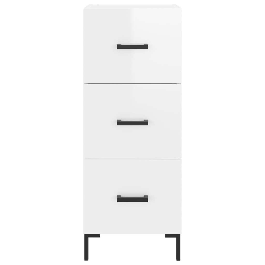 vidaXL Sideboard High Gloss White 34.5x34x90 cm Engineered Wood 6