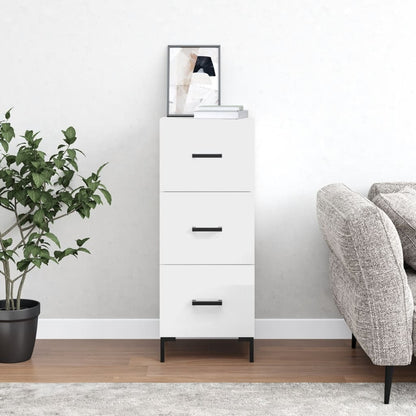 vidaXL Sideboard High Gloss White 34.5x34x90 cm Engineered Wood 1
