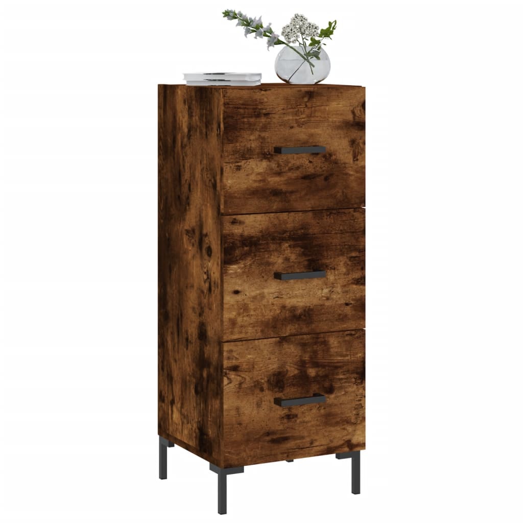 vidaXL Sideboard Smoked Oak 34.5x34x90 cm Engineered Wood 3
