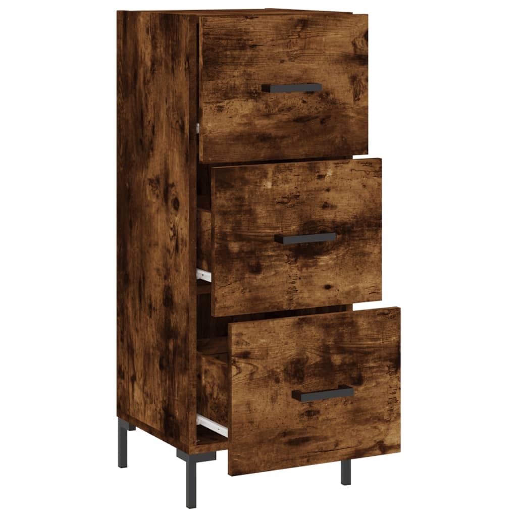 vidaXL Sideboard Smoked Oak 34.5x34x90 cm Engineered Wood 5