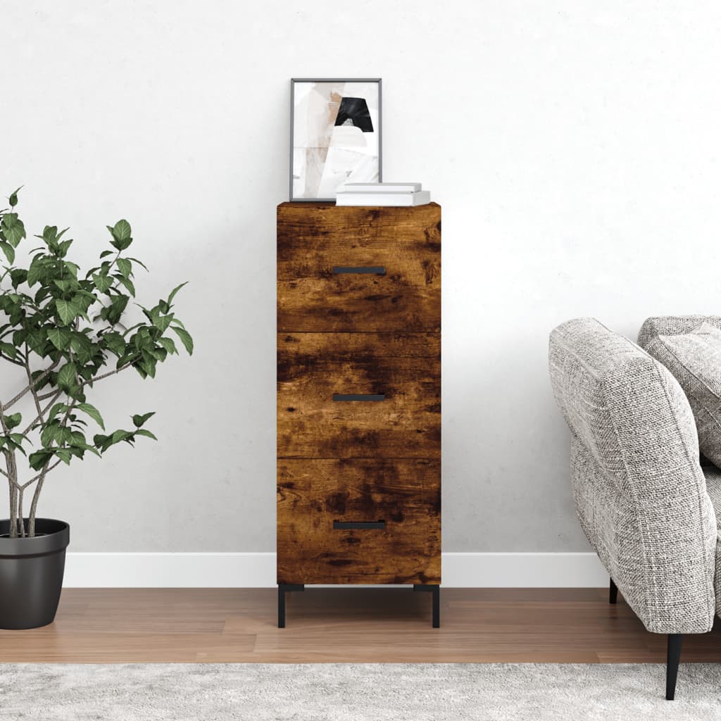 vidaXL Sideboard Smoked Oak 34.5x34x90 cm Engineered Wood 1