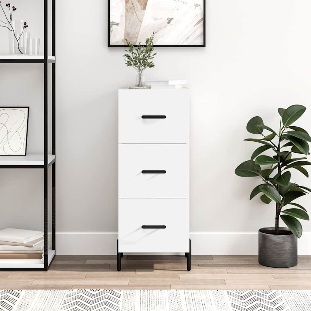 vidaXL Sideboard White 34.5x34x90 cm Engineered Wood 1